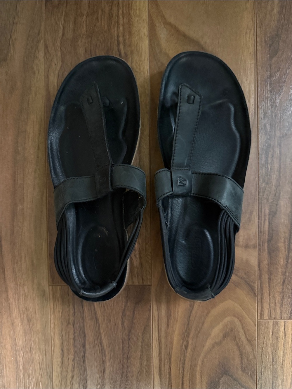 Women's Keen Black Leather Strap Sandals